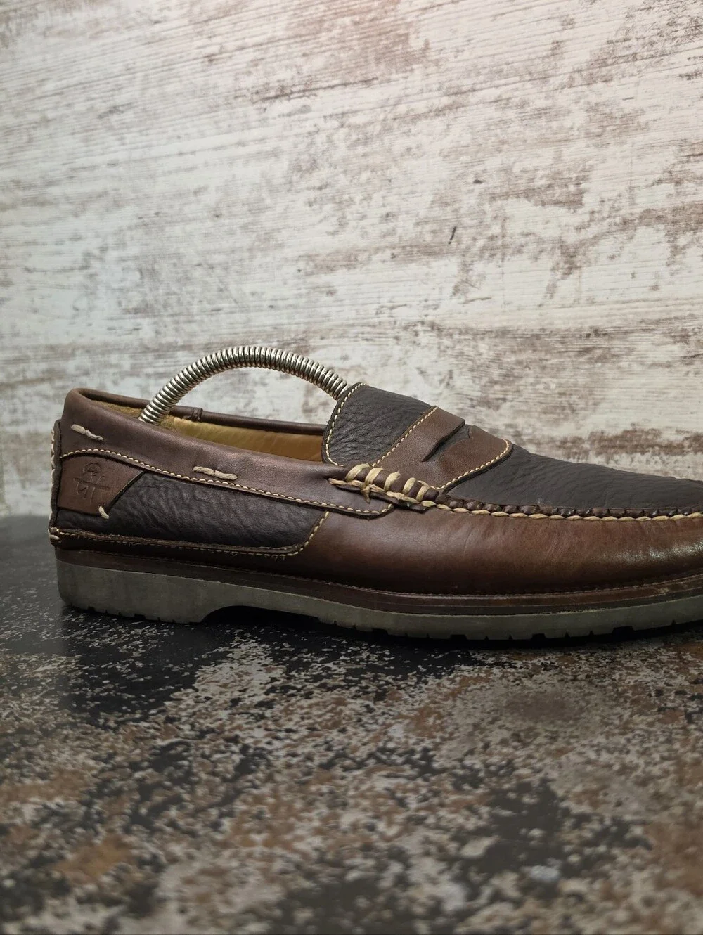 Mens Ernest Hemingway Penny Loafers Shoes Sz 8 Used Bison Leather